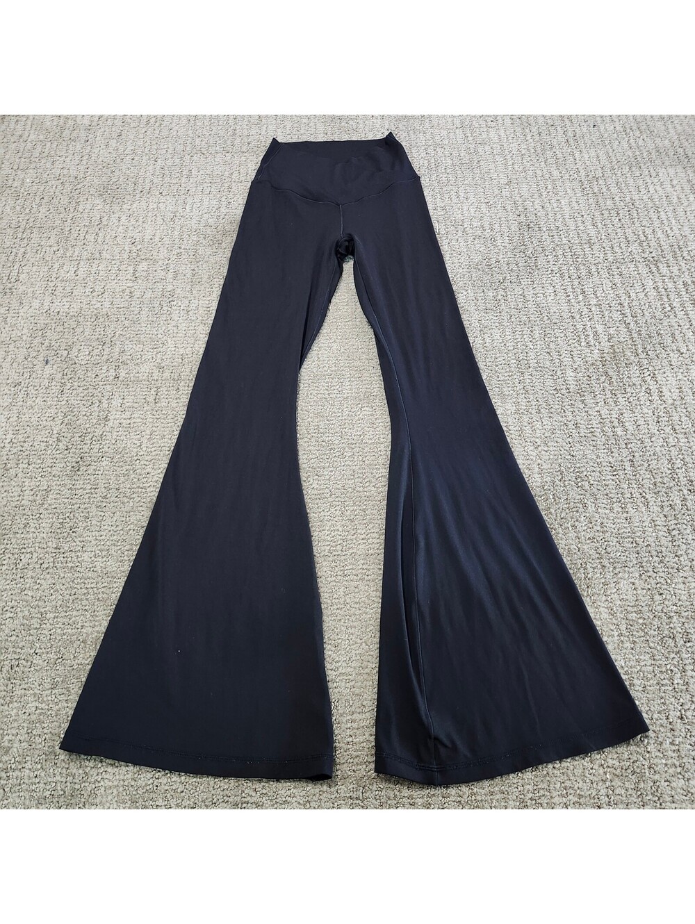 Aerie Black Flared Leggings With High Waist Black Short Inseam Size Small